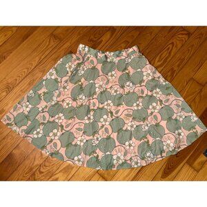 ModCloth Pastel Pink & Green Lilypad Circle Skirt